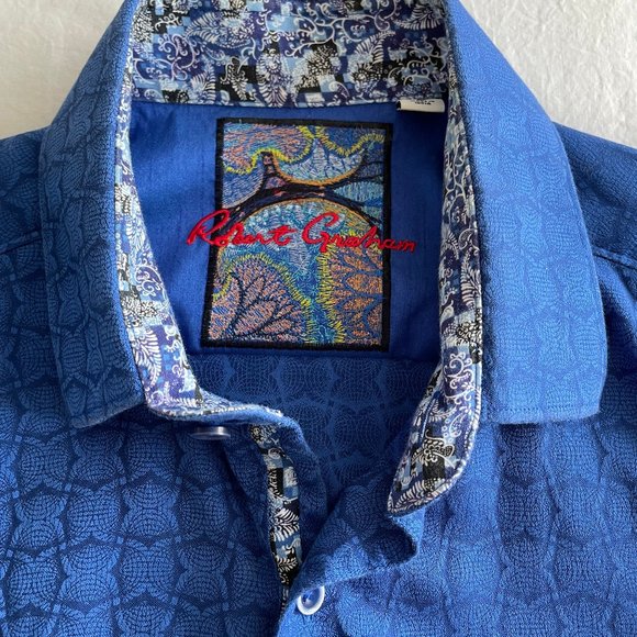 Robert Graham Sport Shirt - Blue - Large Classic Fit - Picture 5 of 6